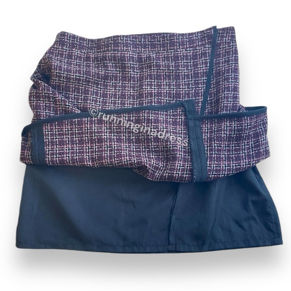 Loft Asymmetrical Tweed Skirt With Zipper Front Detail In Red & Black Size 4 - Picture 5 of 10